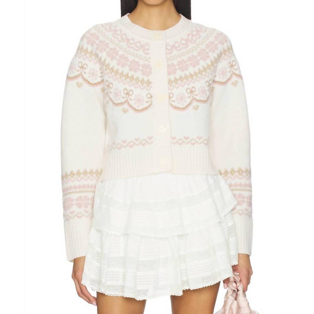 NEW LOVESHACKFANCY women's shantae cardigan in pink champagne